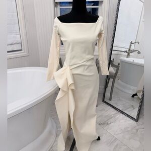 Chiara Boni Cream Long Sleeve Dress